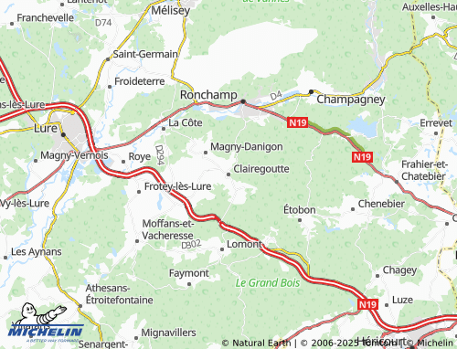 MICHELIN Clairegoutte map - ViaMichelin
