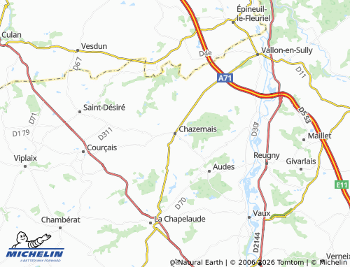 Carte MICHELIN Chazemais - ViaMichelin
