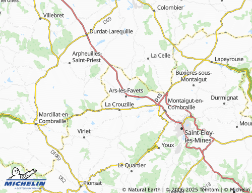 Carte MICHELIN Ars-les-Favets - ViaMichelin