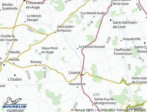 MICHELIN Saint-Martin-du-Mesnil-Oury map - ViaMichelin
