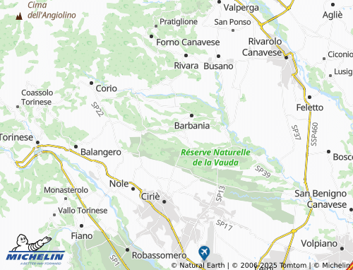 MICHELIN Vauda Canavese map - ViaMichelin