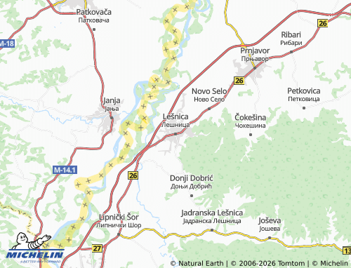 Mapa MICHELIN Lešnica - ViaMichelin