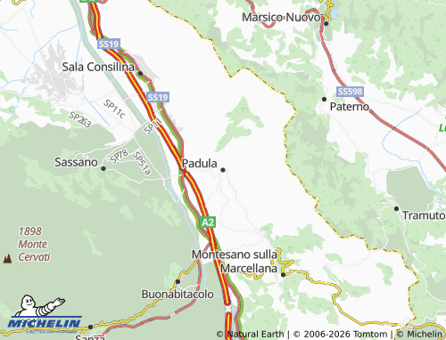 Mappa MICHELIN Padula - ViaMichelin