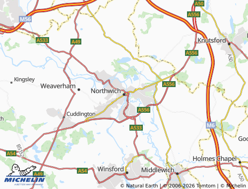 Carte MICHELIN Northwich - ViaMichelin