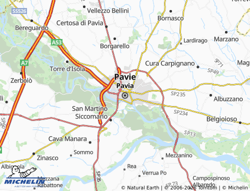 MICHELIN Pavia map - ViaMichelin