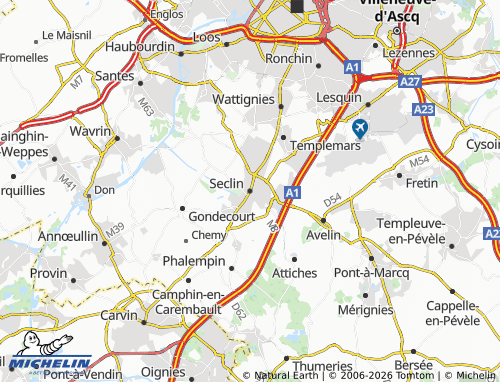 MICHELIN Seclin map - ViaMichelin