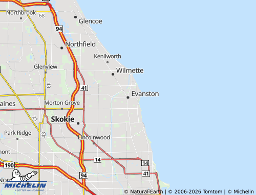 Carte MICHELIN Evanston - ViaMichelin