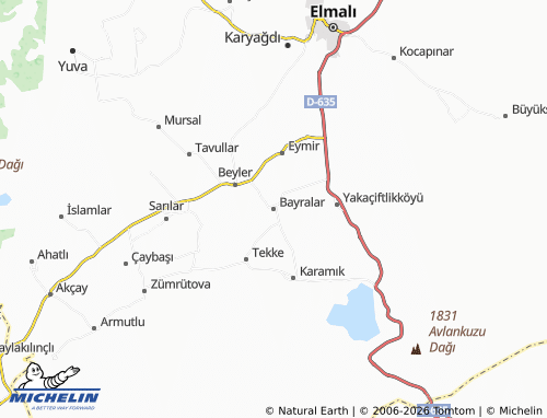 MICHELIN Bayralar map - ViaMichelin