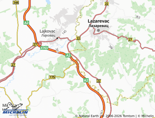 Mapa MICHELIN Zupanjac - ViaMichelin