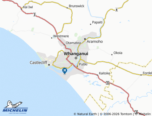 Mapa MICHELIN Whanganui - ViaMichelin