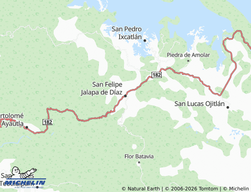 Kaart MICHELIN San Felipe Jalapa de Díaz - ViaMichelin