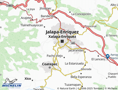 MICHELIN Joyas de Xalapa map - ViaMichelin