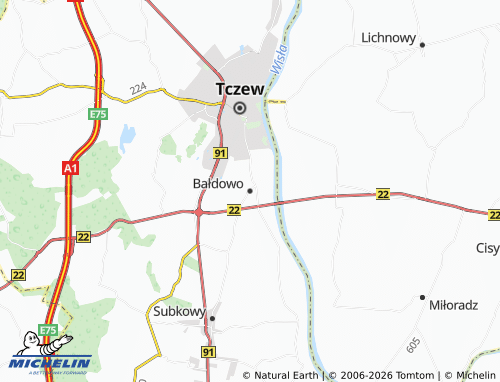Carte MICHELIN Bałdowo - ViaMichelin