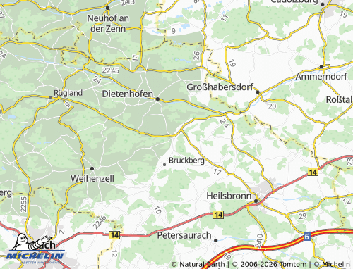 MICHELIN Kleinhaslach map - ViaMichelin