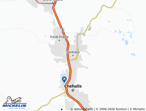 Mapa MICHELIN Centralia - ViaMichelin