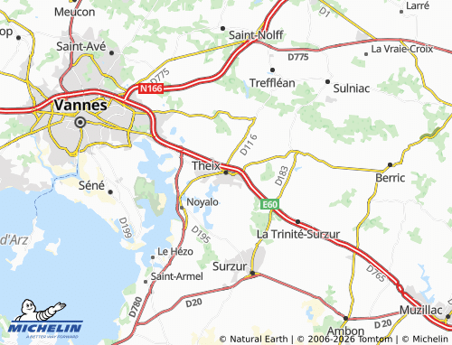 MICHELIN Theix-Noyalo map - ViaMichelin