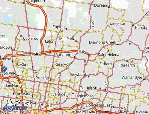 Mapa MICHELIN Bundoora - ViaMichelin