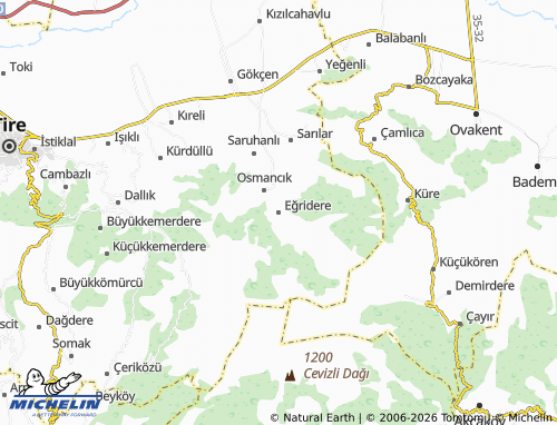 MICHELIN Eğridere map - ViaMichelin