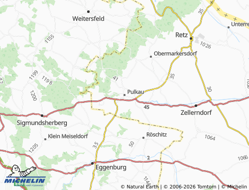 MICHELIN Pulkau map - ViaMichelin