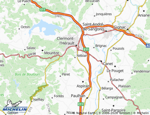 Mappa MICHELIN Nébian - ViaMichelin