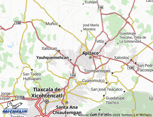 MICHELIN San Benito Xaltocan map - ViaMichelin
