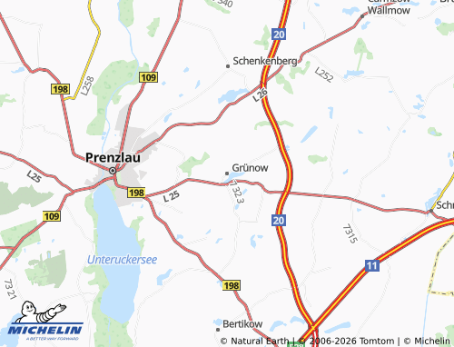 Kaart MICHELIN Grünow - ViaMichelin