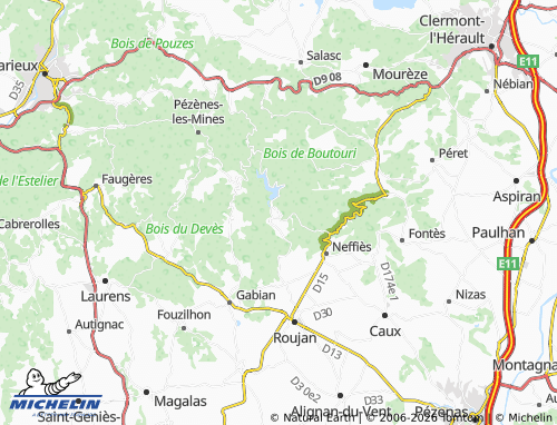 Mapa MICHELIN Vailhan - ViaMichelin