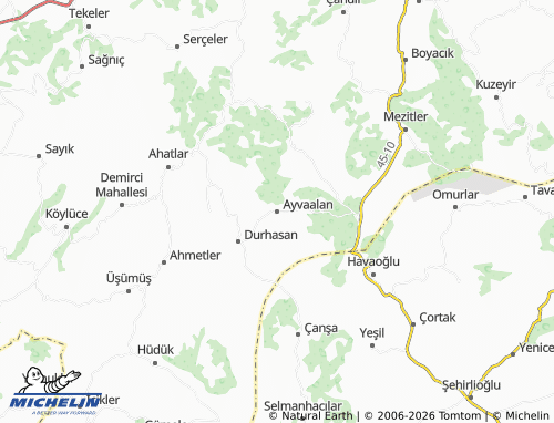 Mappa MICHELIN Ayvaalan - ViaMichelin