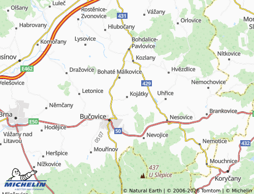 Mappa MICHELIN Kojátky - ViaMichelin