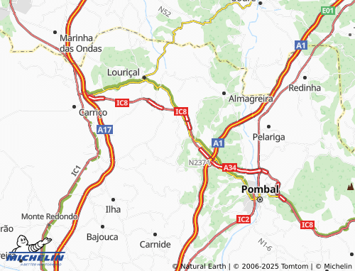 MICHELIN Carriços map - ViaMichelin