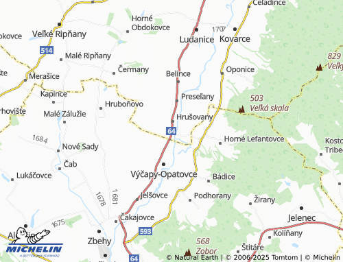MICHELIN Koniarovce map - ViaMichelin