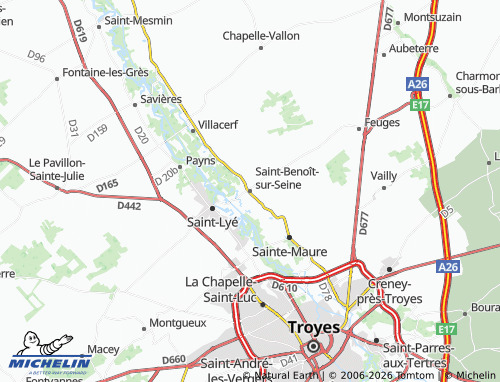 Mappa MICHELIN Saint-Benoît-sur-Seine - ViaMichelin