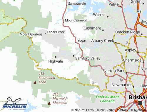 Mappa MICHELIN Samford Valley - ViaMichelin