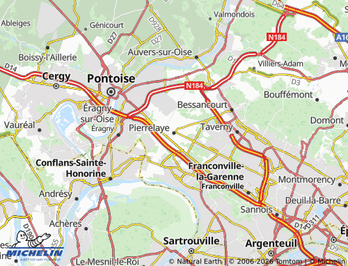 MICHELIN Pierrelaye map - ViaMichelin