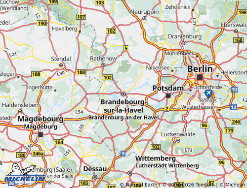 MICHELIN Brandenburg City map - ViaMichelin