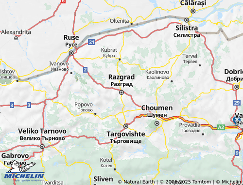 Kaart MICHELIN Razgrad - ViaMichelin