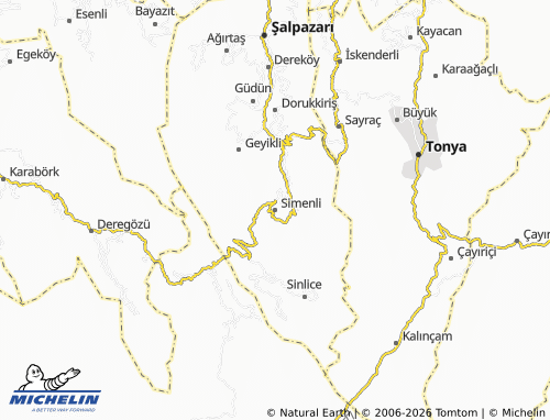 MICHELIN Simenli map - ViaMichelin