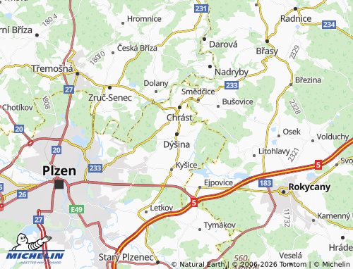 Mappa MICHELIN Dýšina - ViaMichelin