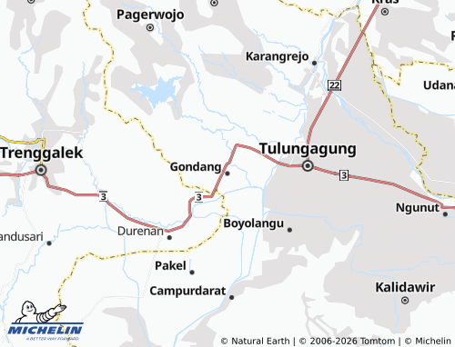 MICHELIN Gondang map - ViaMichelin