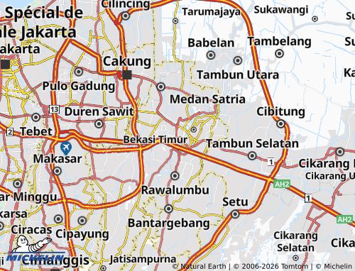 Mapa MICHELIN Cidade de Bekasi - ViaMichelin