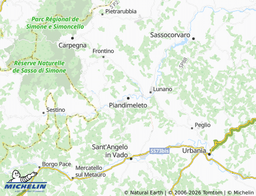 Mappa MICHELIN Piandimeleto - ViaMichelin