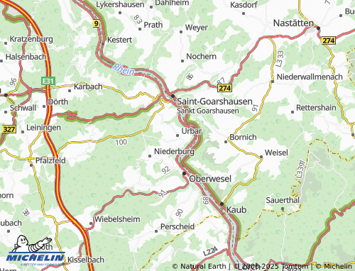 MICHELIN Urbar map - ViaMichelin