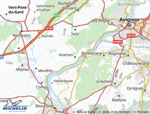 Kaart MICHELIN Aramon - ViaMichelin