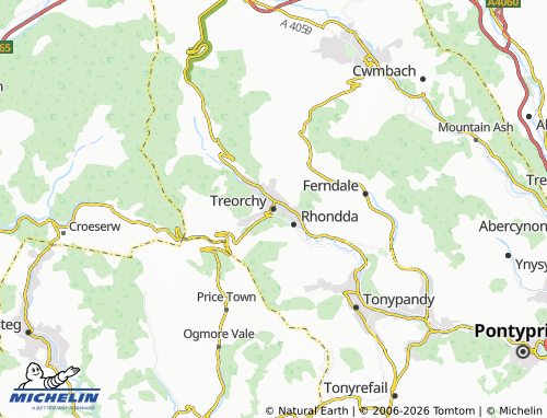 Mappa MICHELIN Treorchy - ViaMichelin