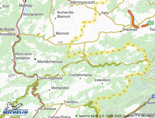 Carte MICHELIN Montjoie-le-Château - ViaMichelin
