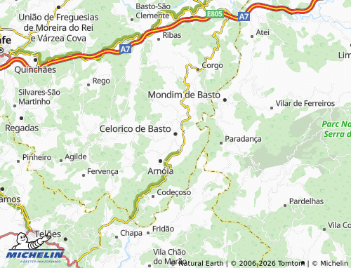 Mapa MICHELIN Celorico de Basto - ViaMichelin