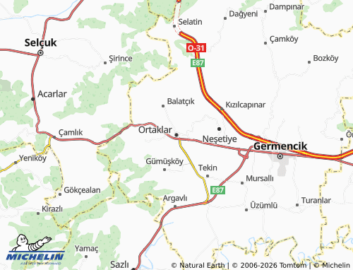 MICHELIN Ortaklar map - ViaMichelin