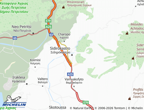MICHELIN Sidirokastro map - ViaMichelin