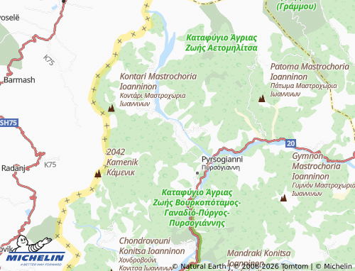 MICHELIN Vourmpiani map - ViaMichelin