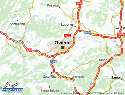 Mapa MICHELIN Oviedo - ViaMichelin